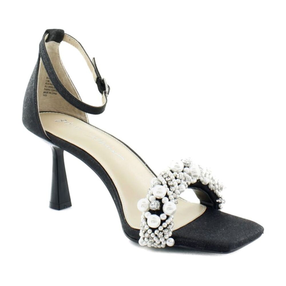 Betsey Johnson Black Heels with Pearl Embellishments
